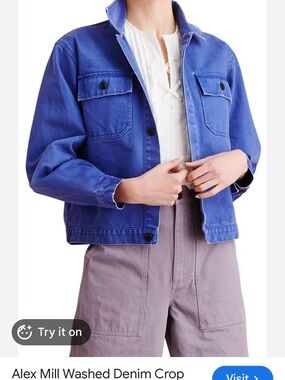 Alex Mill Washed Denim Work Jacket - Vintage Cobalt, Small